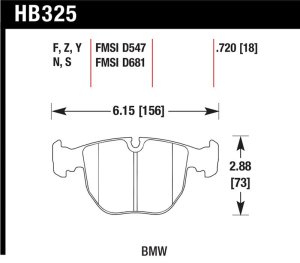 BMW M5 Brake Pad Sets - Hawk Performance - HT-10 Compound - `00-`03